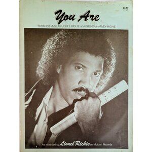 LIONEL RICHIE "You Are" Sheet Music Piano Guitar 1982 rare Cherry Lane Music